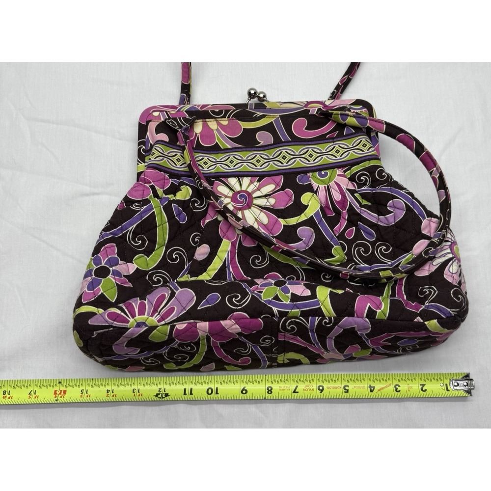 Vera Bradley Alice Loves‎ Me Purple Punch Kiss Lock Purse Bag Quilted Retired - Picture 14 of 14